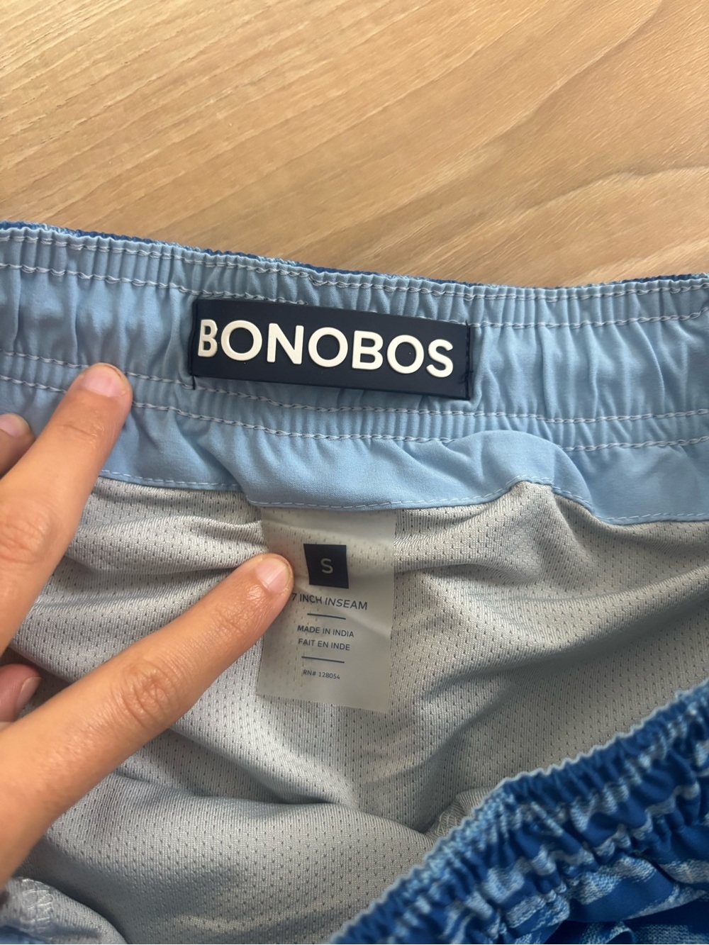 Bonobos Blue Wave-Pattern Swim Trunks - Picture 2 of 3
